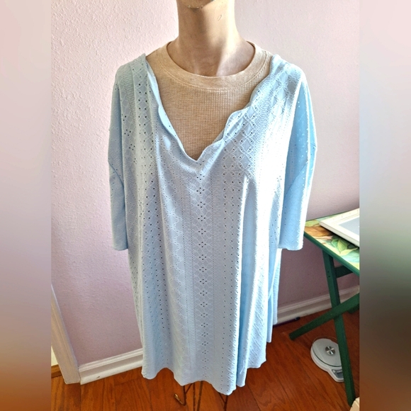 Light Blue Eyelet Top - Picture 14 of 16